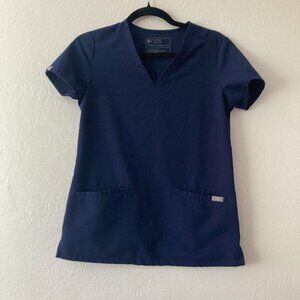 FIGS Casma 3-Pocket Scrub Top Navy Blue Size Small Nursing FW1100 XXS